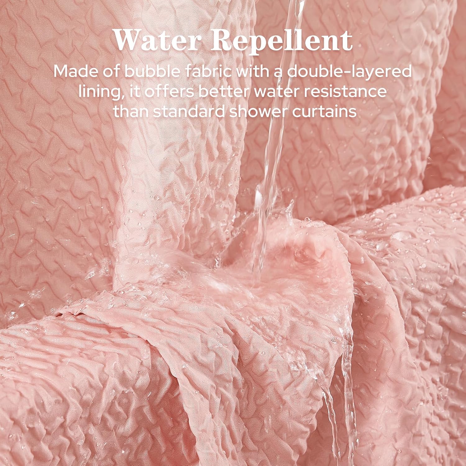 HOMEIDEAS Pink Ombre Shower Curtain, Bubble Gauze Feeing, 72"x72"