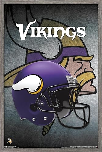 Trends International NFL Minnesota VIkings - Póster de pared para casco 16, 22.375 x 34 pulgadas, paquete de póster y montaje