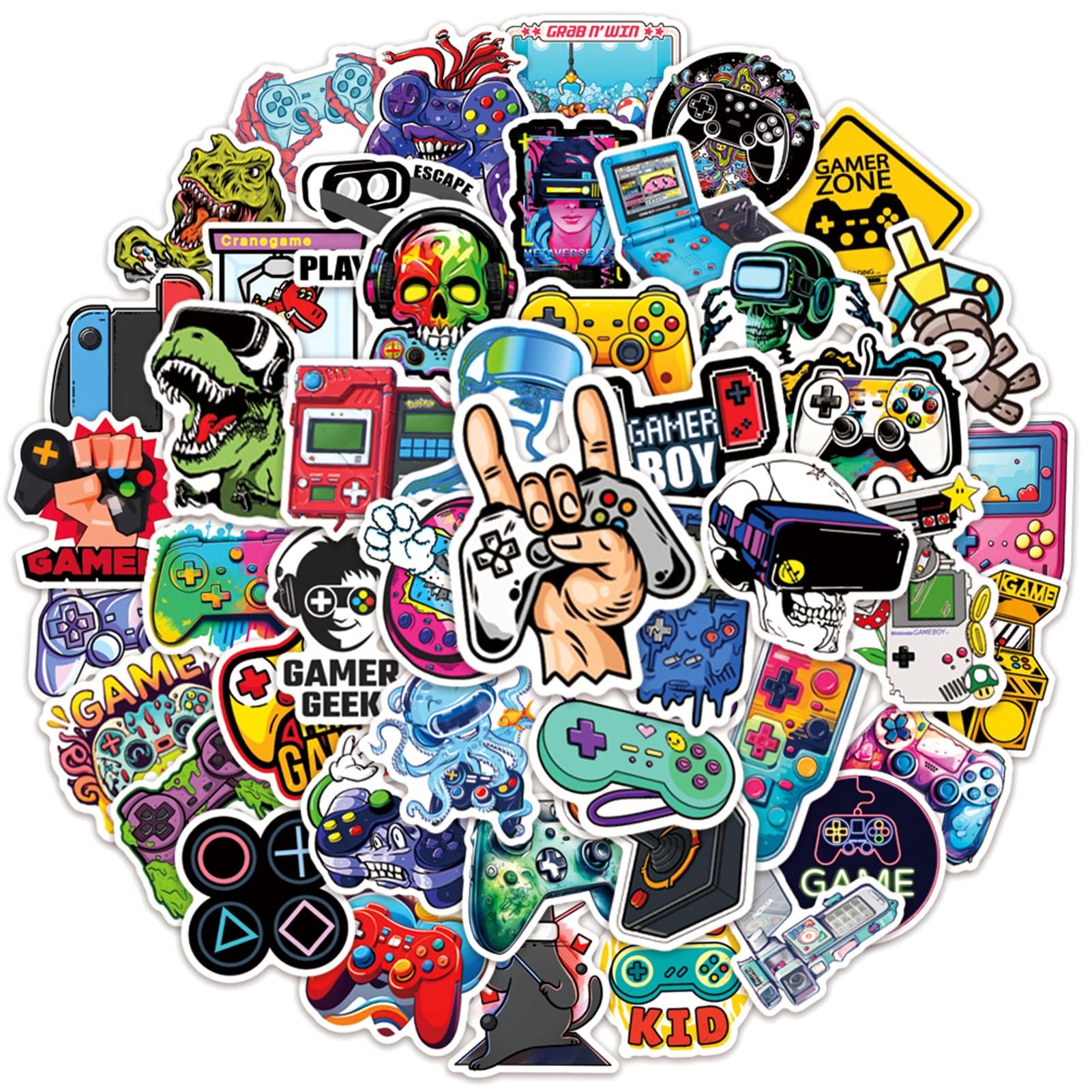 50 Pcs Gaming Gamer Stickers Pack for Kids, Game Geek Vinyl Waterproof ...