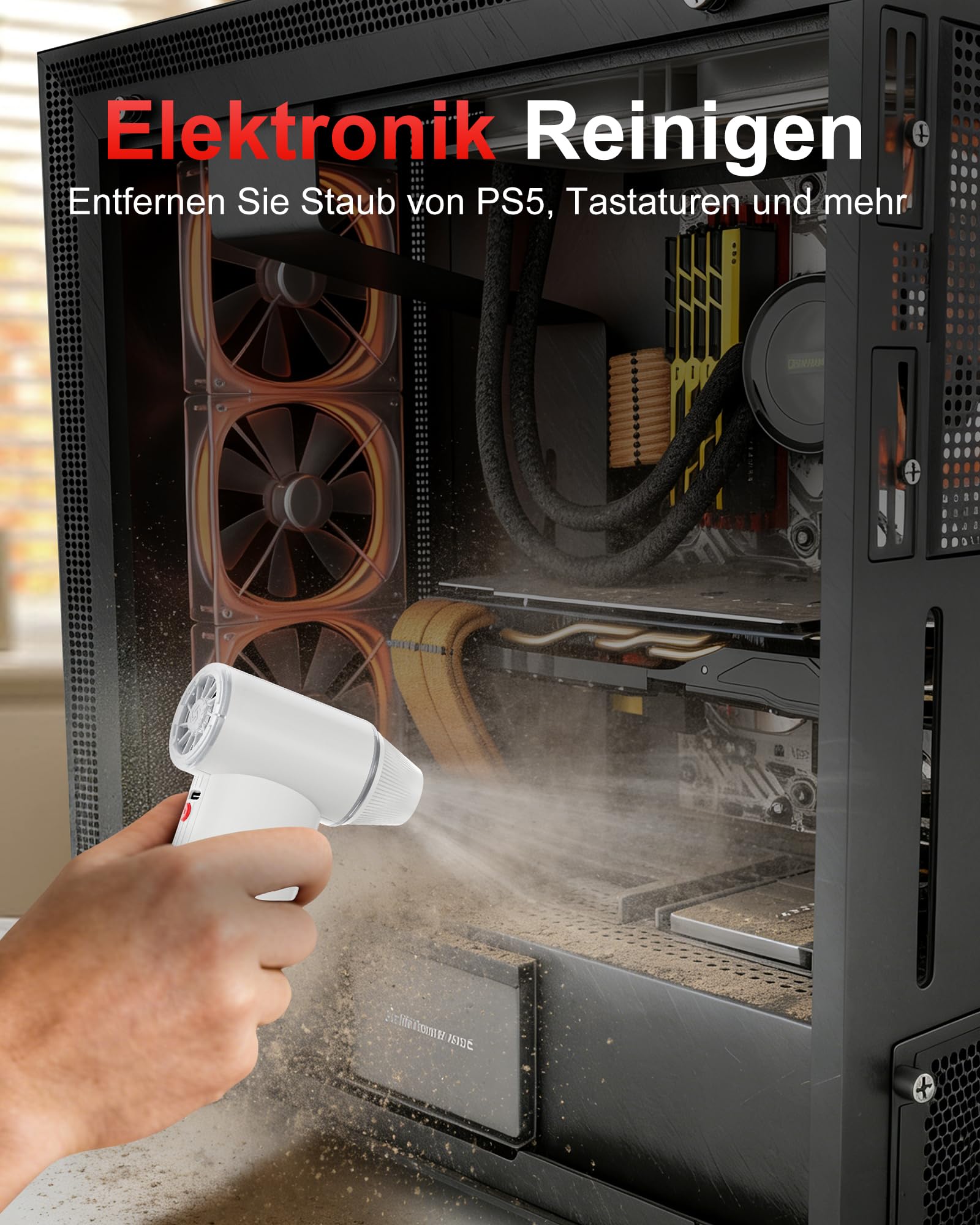 GOOLOO F3 Elektrisches Staubgebläse 150000 U/min 3-Gang einstellbarer Compressed Air Duster Akku