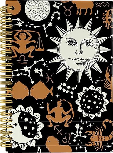 Knibeo Cuaderno de bruja, diario de bruja, 5.5 x 8.3 pulgadas, diario en espiral para mujer, diario de brujas