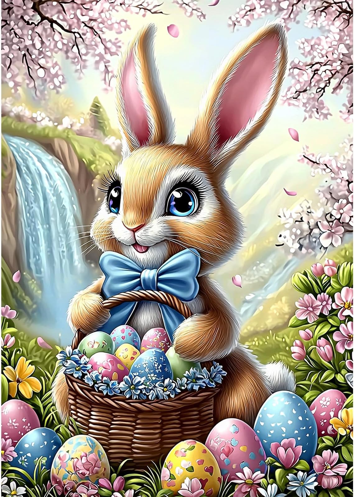 Genius maker Easter Rabbit Diamond Art Kits for Adults Beginners - Diamond Painting Kits DIY 5D Full Drill Diamonds Dots Paintings with Gem Art and Crafts for Home Decor 12x16 Inch