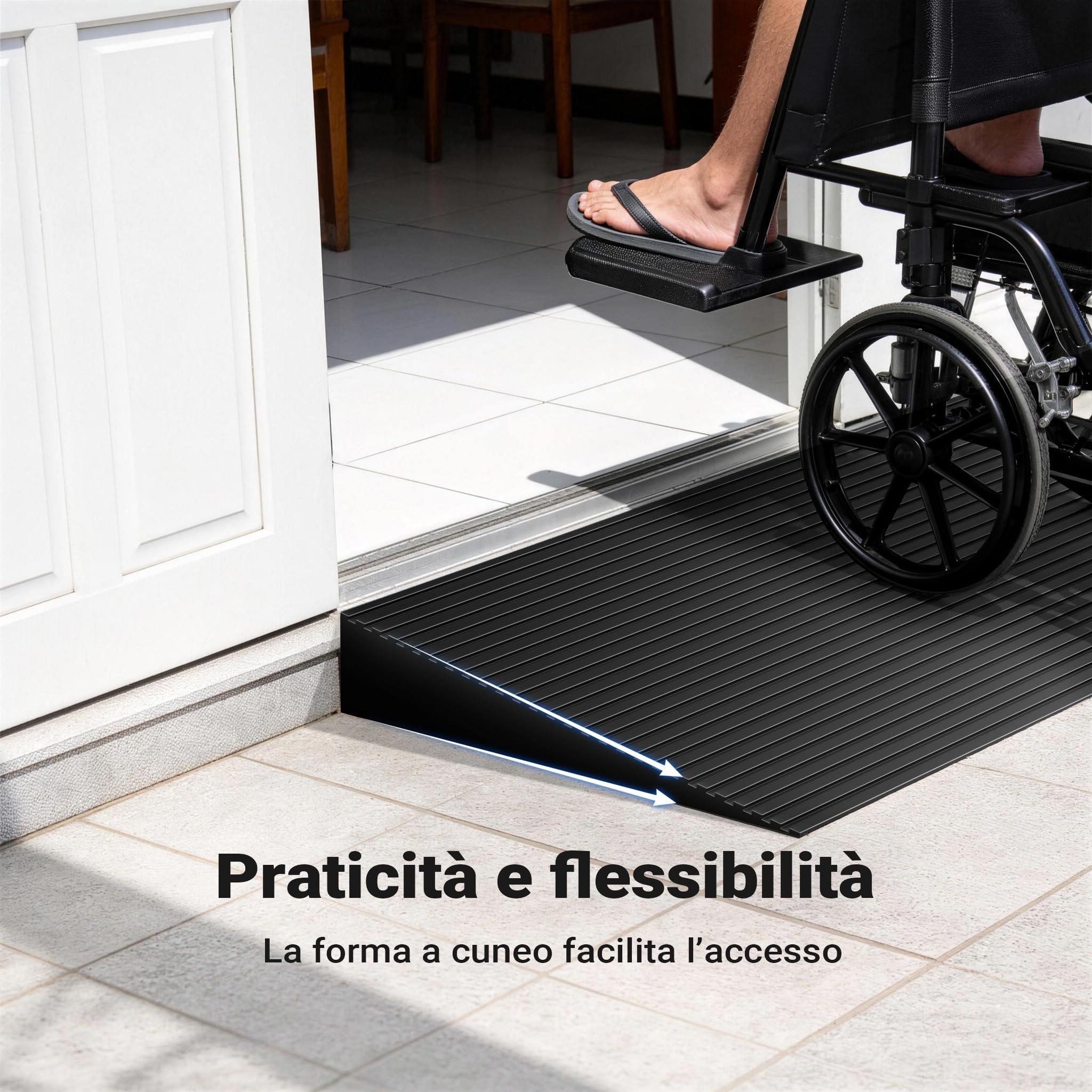 Rampa per soglie 30x200x900mm per sedie a rotelle e deambulatori In gomma con superficie antiscivolo
