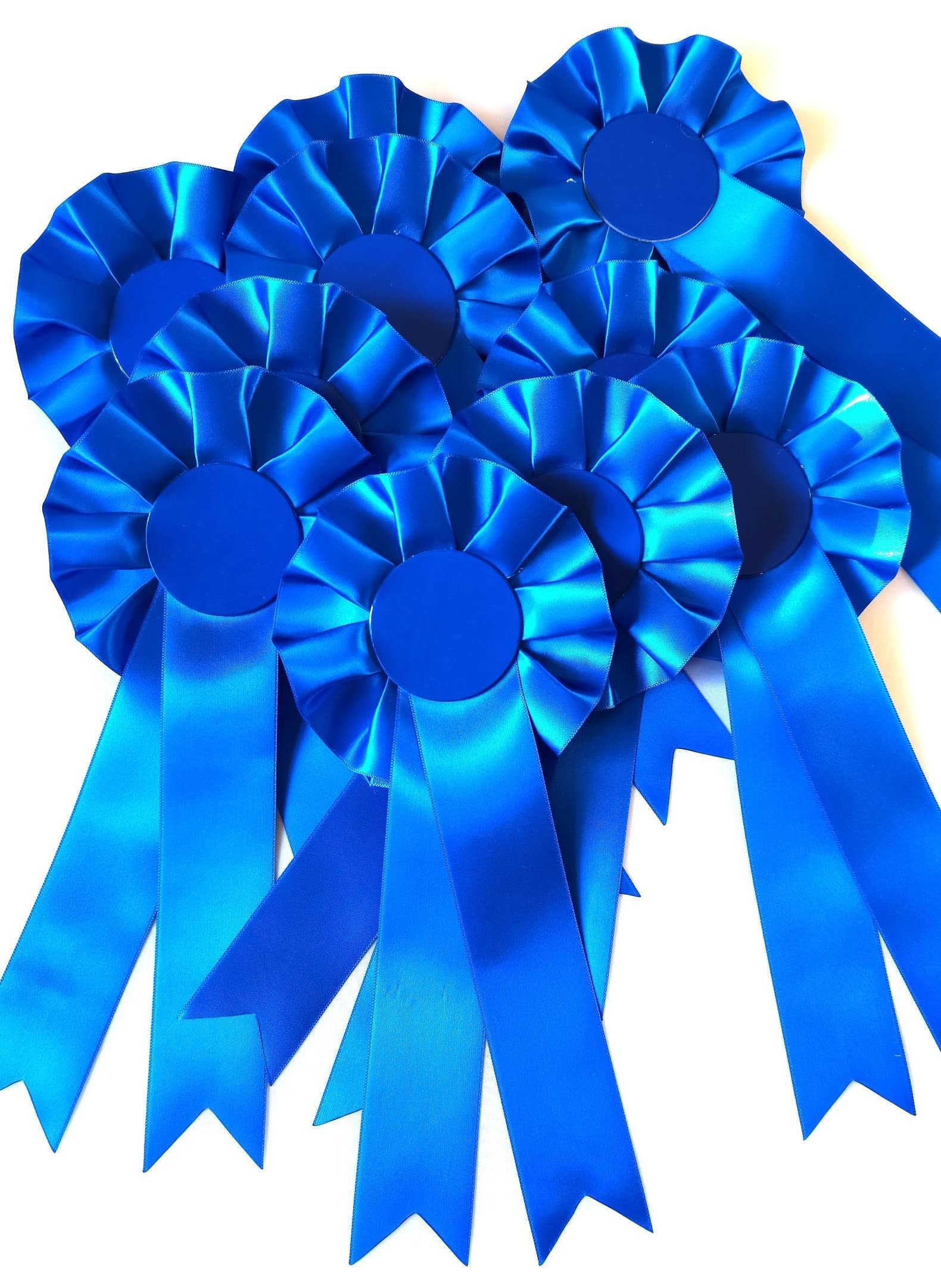 10 X 1 Tier Blank Rosettes In Satin Blue Rosette Pins School Prizes Sports Celebration Sport Prizes School Competitions Funerals Birthdays Occasions School Awards Sporting Awards Pin