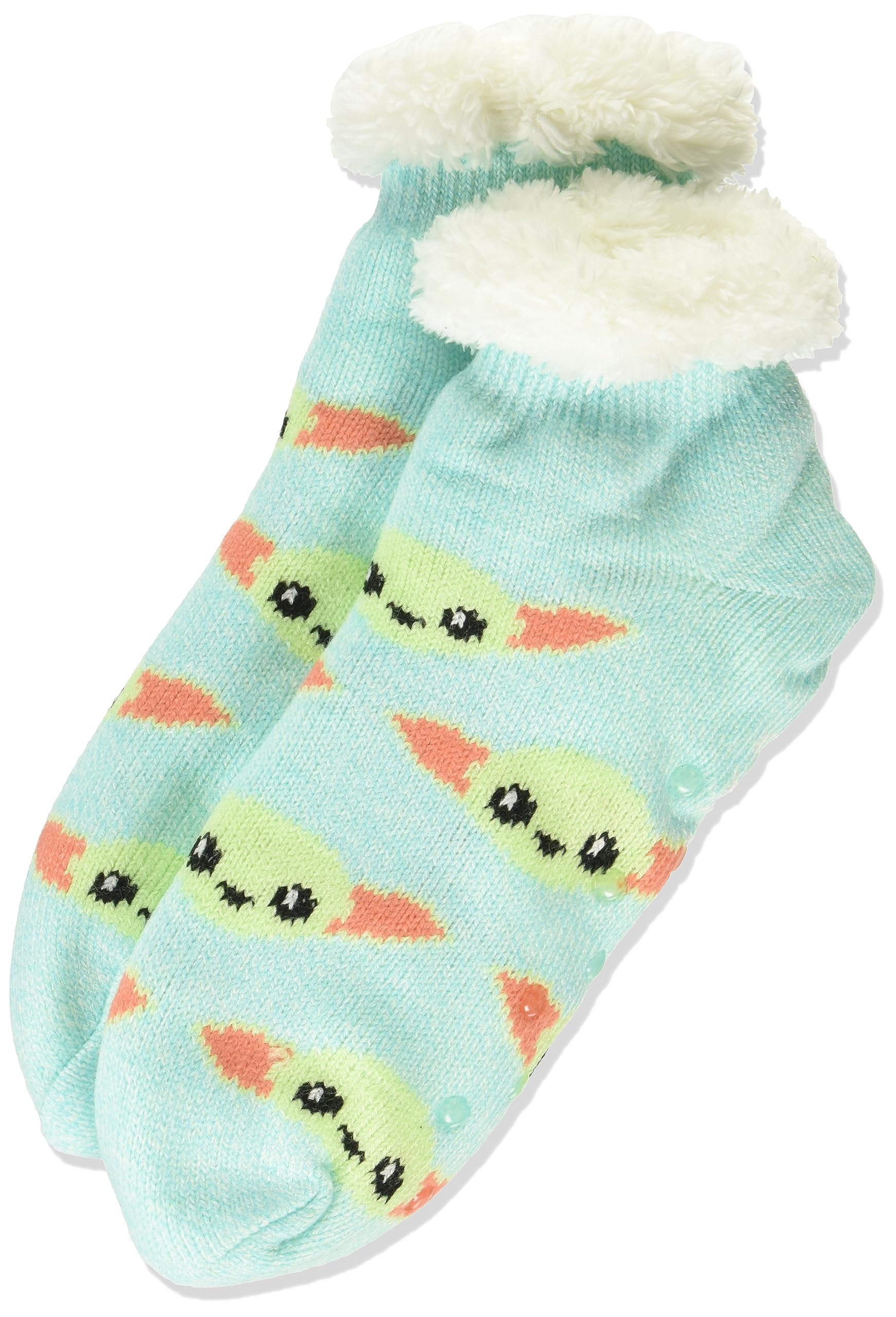 STAR WARS Women's The Mandalorian Short Cozy Warmer Socks Slipper, Blue Turq, 8-10 UK