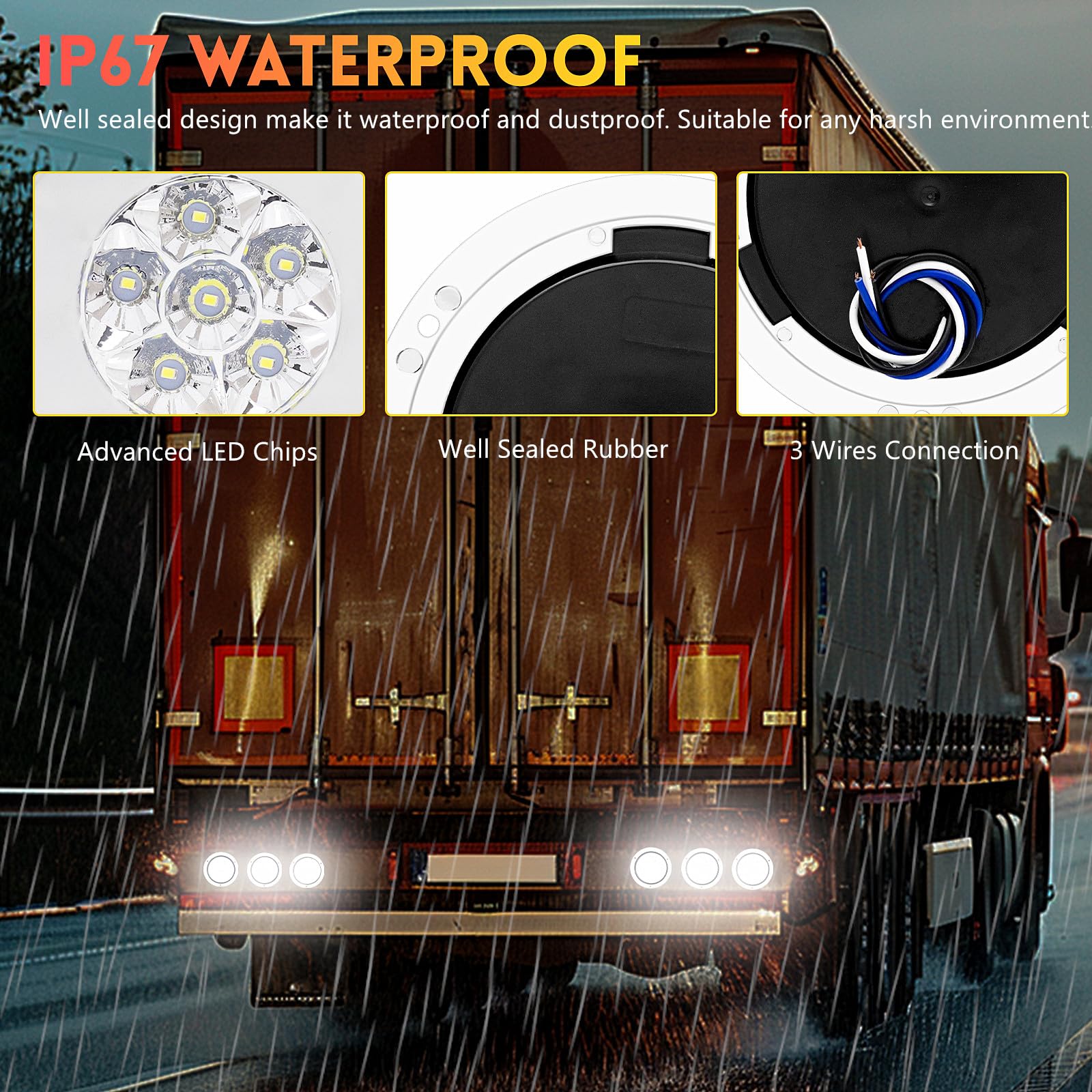 Snapklik.com : NWpangu 4 Inch Round LED Trailer Tail Lights Rear ...