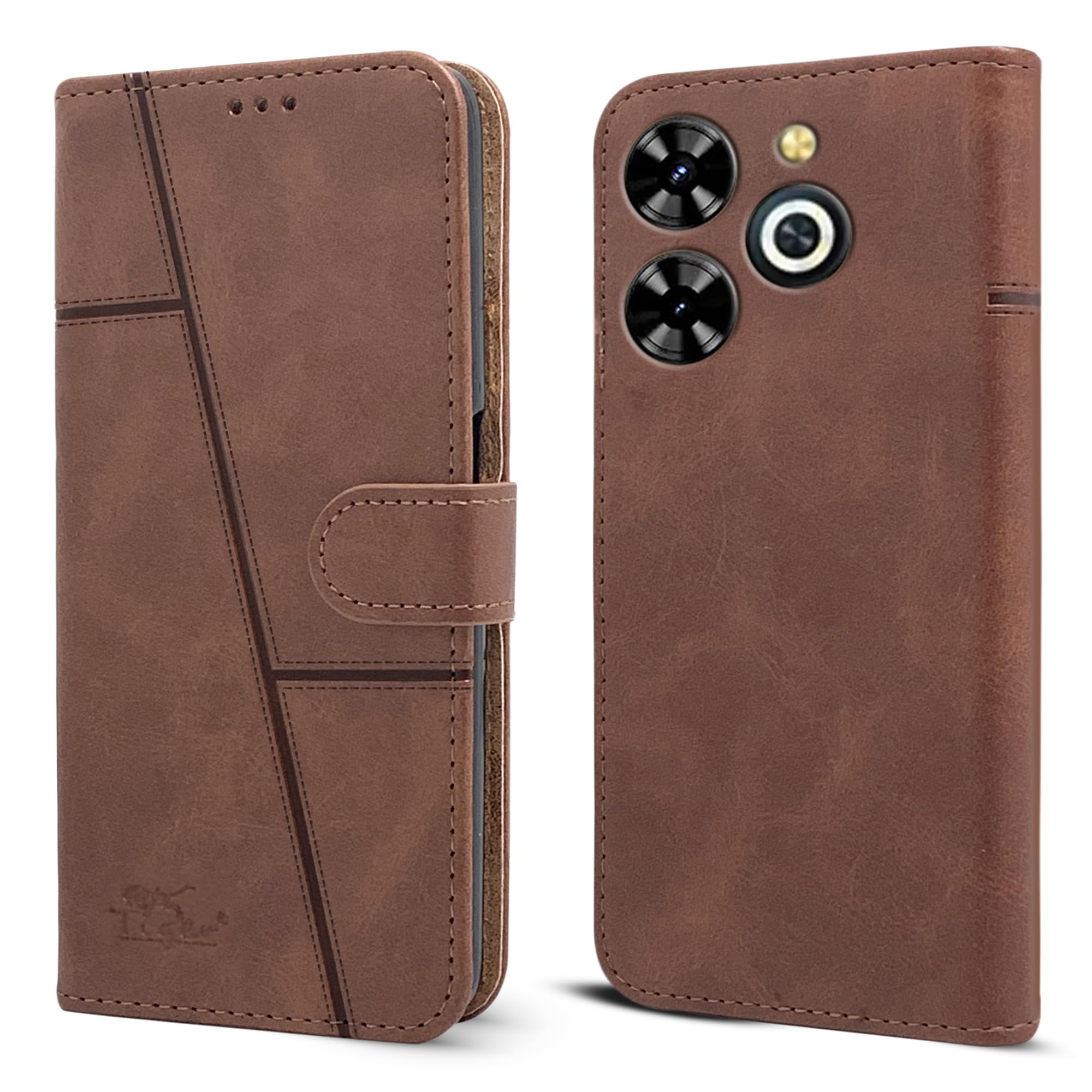 Jkobi Flip Cover Case for Infinix Smart 8 HD (Stitched Leather with Magnetic Closure | Brown) (B0CR793689) Amazon Price History, Amazon Price Tracker