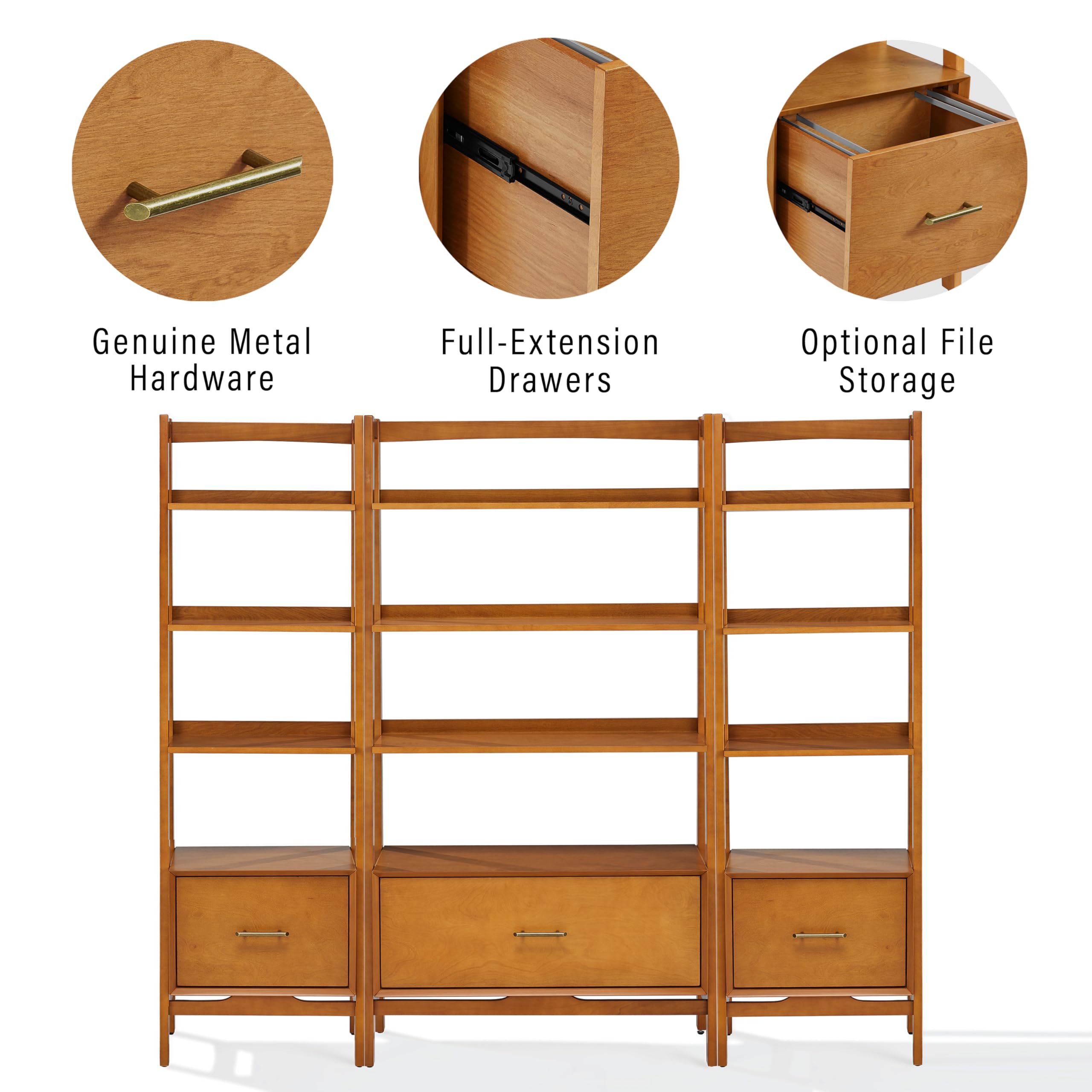 Amazon.com: Crosley Furniture Landon 3-Piece Bookshelf Etagere Set