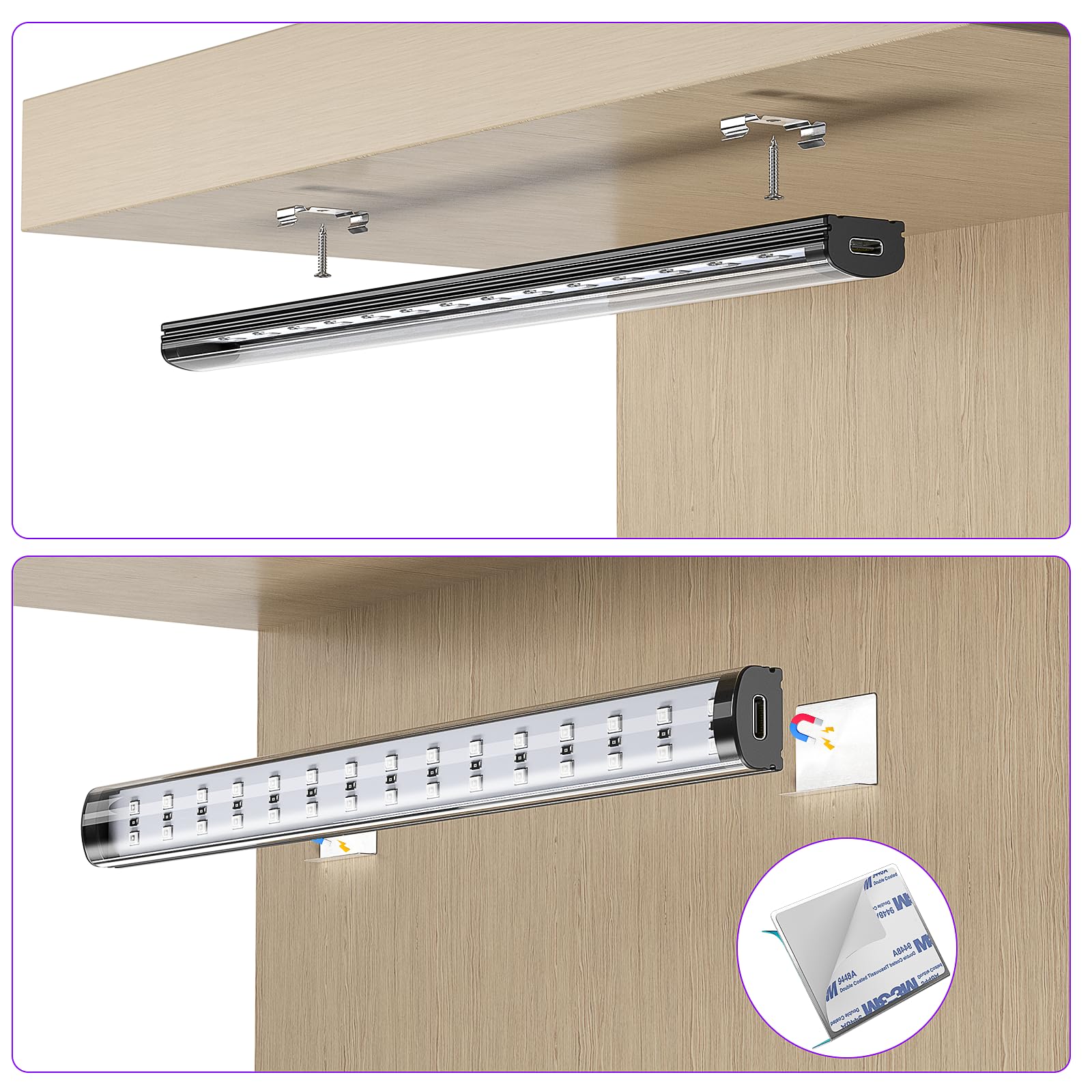 Onforu 10W tubo de luz negra, USB 28cm lámpara, 385-400nm luz UV, negra LED UV bar para discoteca, club, fiesta de resplandor, accesorios de fiesta, decoración de Halloween,4pcs