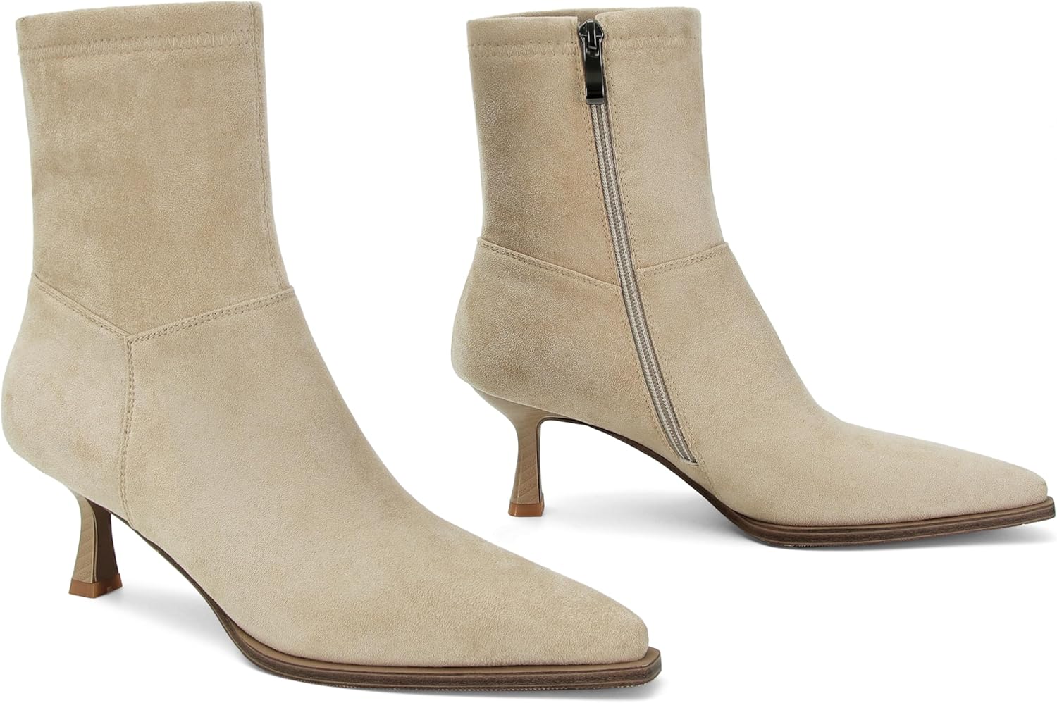 SOVANYOU Women's Dressy Ankle Boots Pointed Toe Kitten Heel Booties with Side Zipper Stylish Comfortable Black Short Boots - Image 4