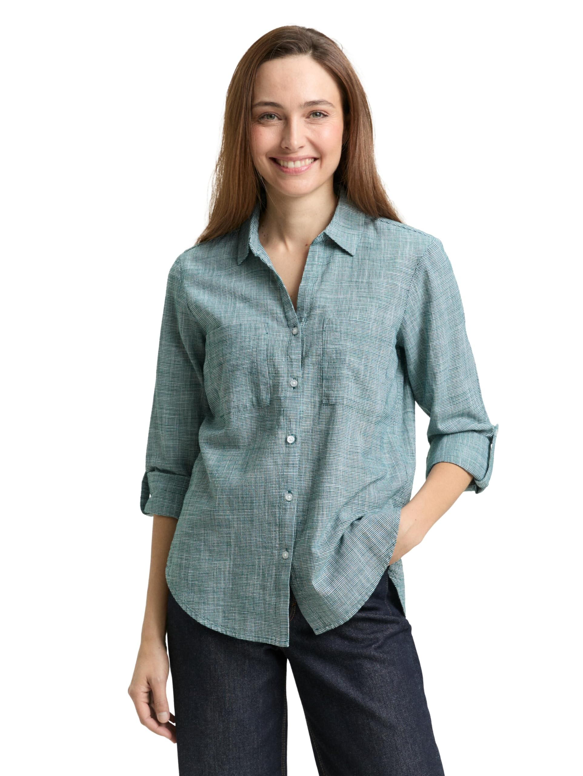 TOM TAILOR Women's Blouse, 12818 - Deep Meadow Green, 14