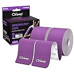 CKeep Kinesiology Tape, Uncut 2 Rolls, Original Cotton Elastic Premium Athletic Tape,Latex Free Hypoallergenic, 2inch x 16ft, Purple