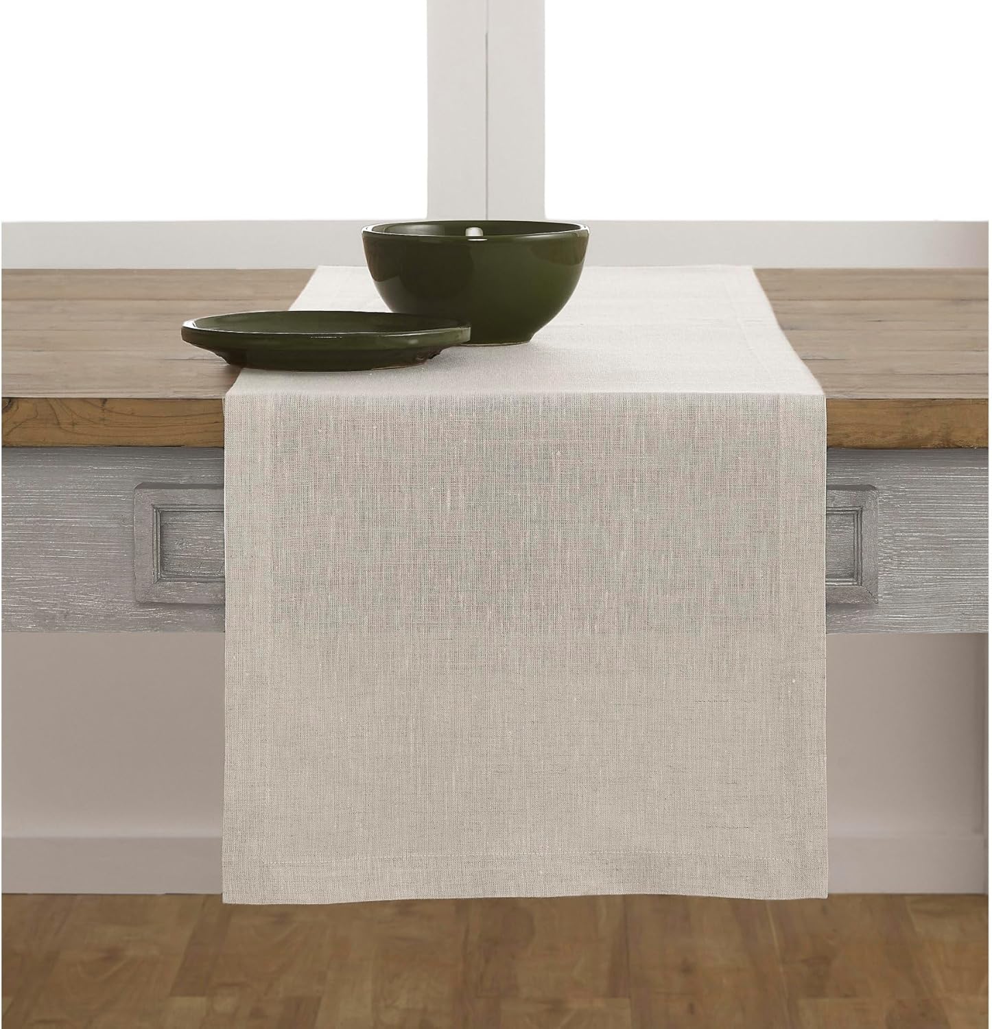 Solino Home Linen Table Runner 72 Inches Long - Athena, 100% Pure Linen Light Natural Table Runner 14 x 72 Inch for Dining, Spring, Easter, Mothers Day - Image 2