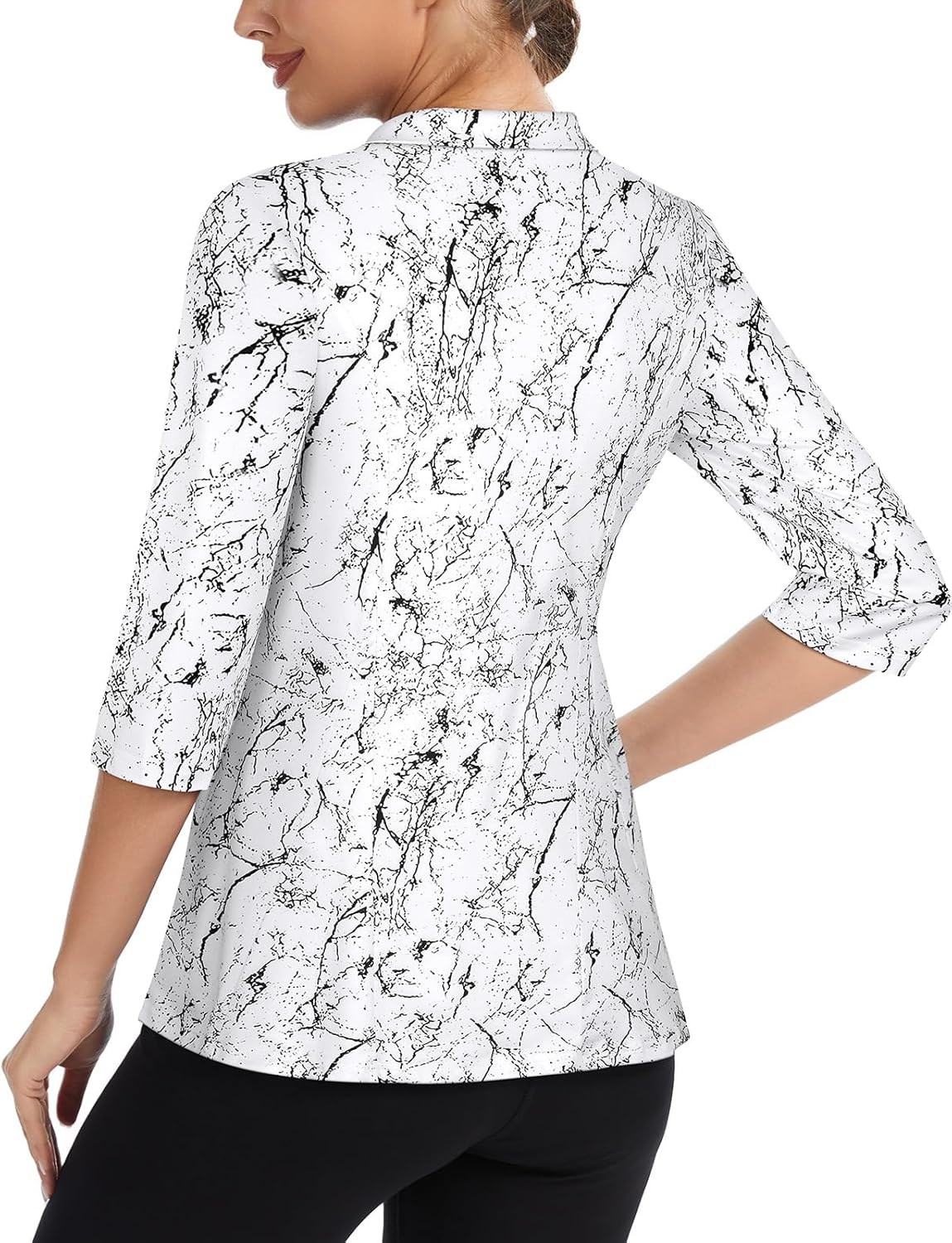 Misyula Style Womens Golf Polo Shirts 3/4 Sleeve Quarter Zip Pullover Dry Fit Tennis Workout Tops S-2XL - Image 2