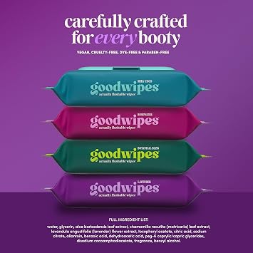 goodwipes Flushable Wipes (6 Pack) (50 Count (Pack of 6), Lavender)