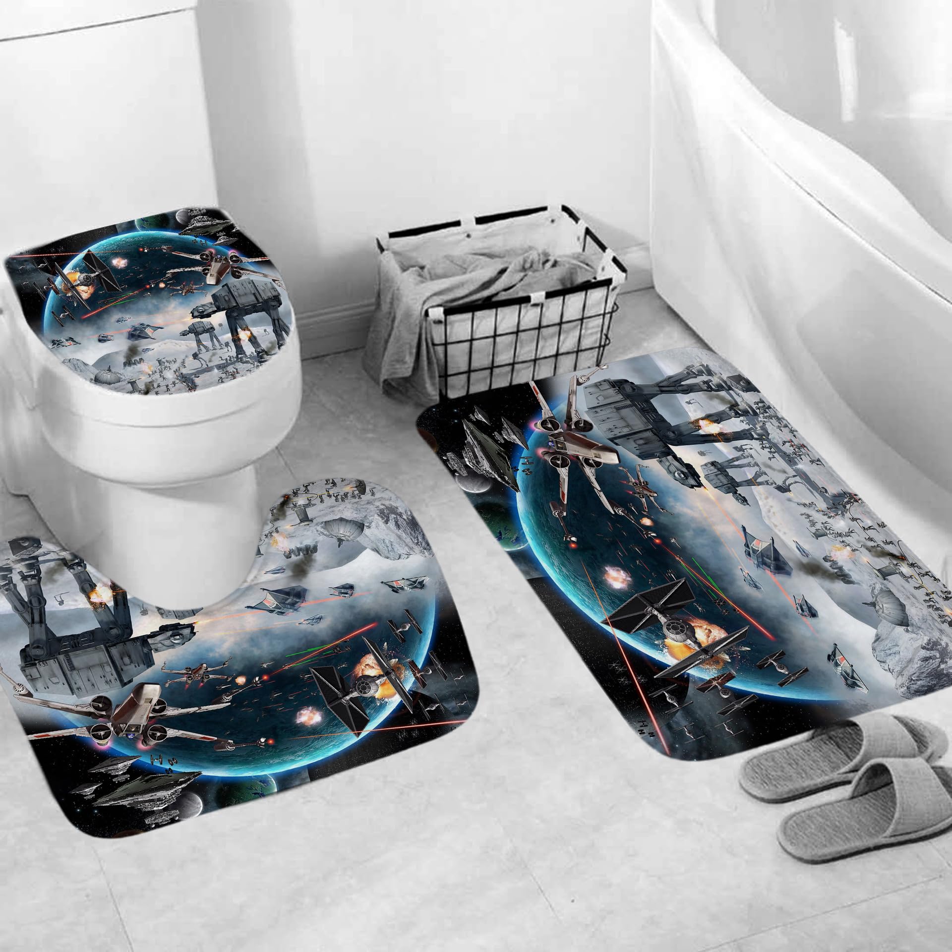 Rideau de Douche Space Wars, Impression numérique 3D, Ensemble de Rideaux de Douche Space Wars, Rideau de séparation de Salle de Bain(180 * 180CM)