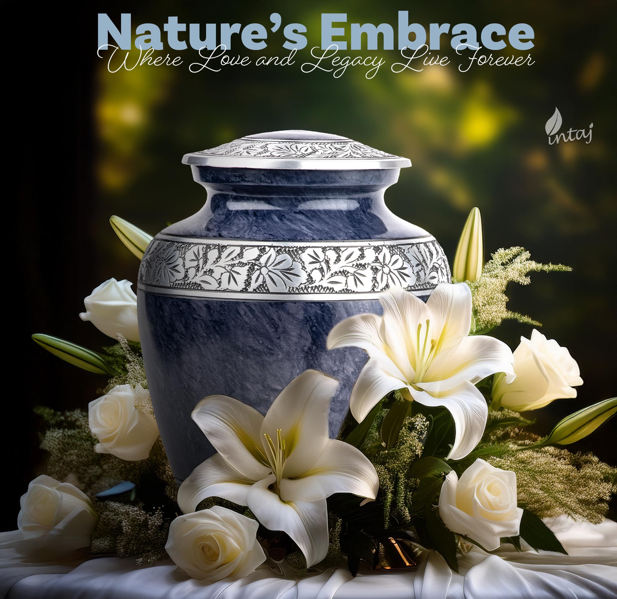 Urna de cremación para cenizas humanas para adultos, machos o mujeres, urna conmemorativa grande de aluminio hecha a mano, elegante urna conmemorativa para exhibición en el hogar, urna funeraria