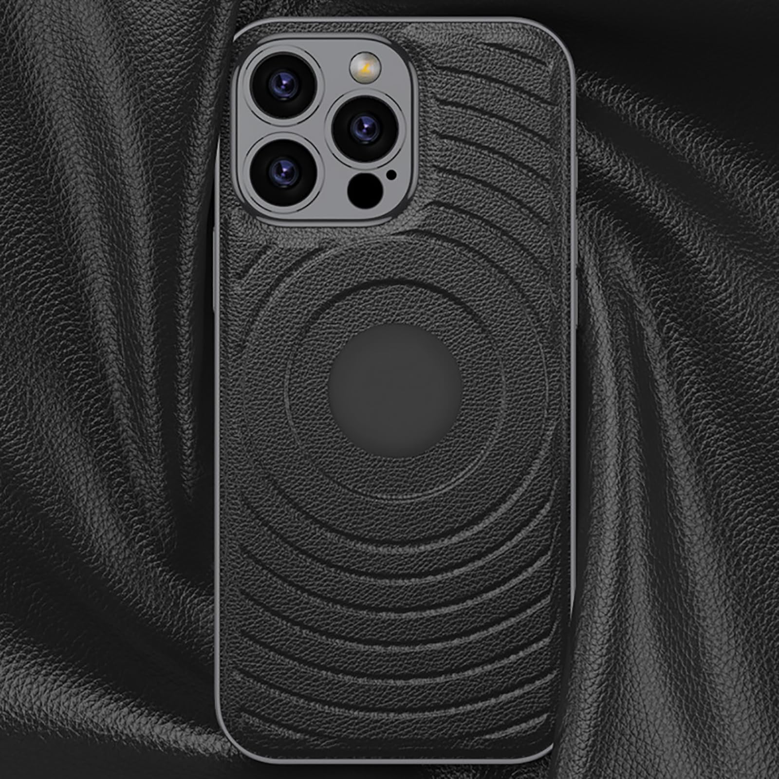 Magnetyczne etui do iPhone 16 Pro Max/16 Pro/16 Plus/16, ultracienkie skórzane etui z logo View kompleksowe etui ochronne na obiektyw, białe, 16 Pro