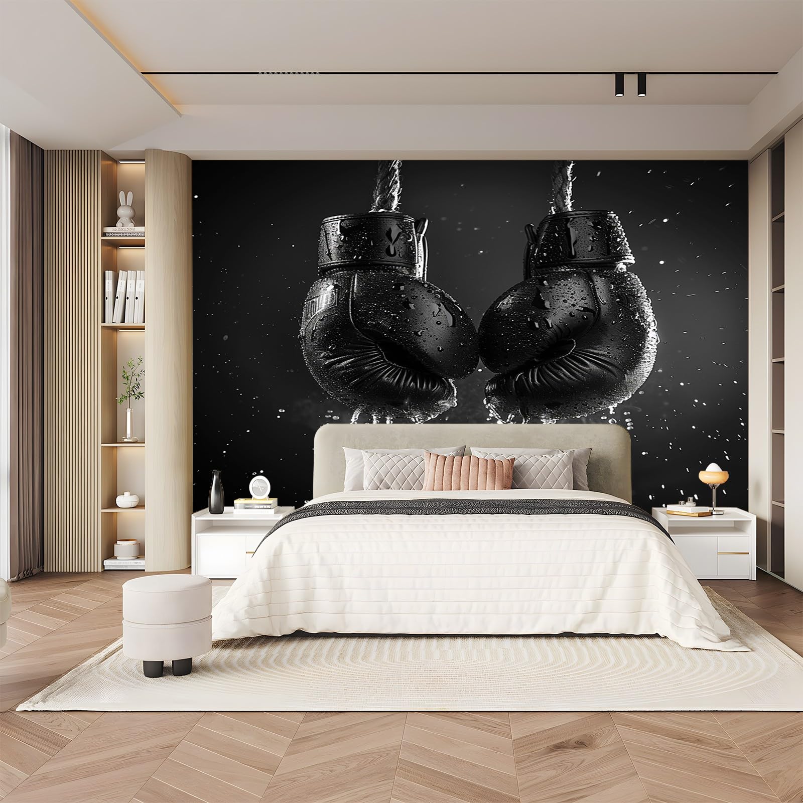 Générique Papier peint intissé Photo Mural Gants De Boxe Moderne Toison Salon Chambre à Coucherr Salle La Chambre des enfants- Muraux Tapisserie Photo - Esthétique Sportive 250 x 175 cm