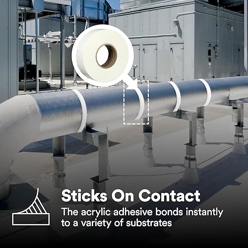 Miniatura 6 de 3M White Extreme Sealing Tape 4411W+ - 3 pulgadas x 36 yardas, 1 rollo - Alto rendimiento, impermeable, duradero, adhesivo acrílico de una sola cara