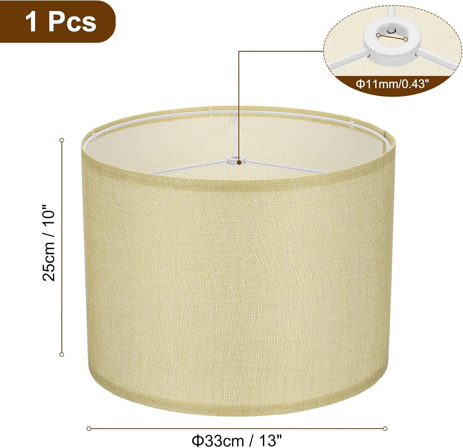 YOKIVE 1Set Drum Lamp Shades for Table Lamps, 13"x13"x10" Linen Lampshade Easy Assembly Lamp Shade(Spider Fitter) for Table Lamps Floor Lamps Bedside, Yellow