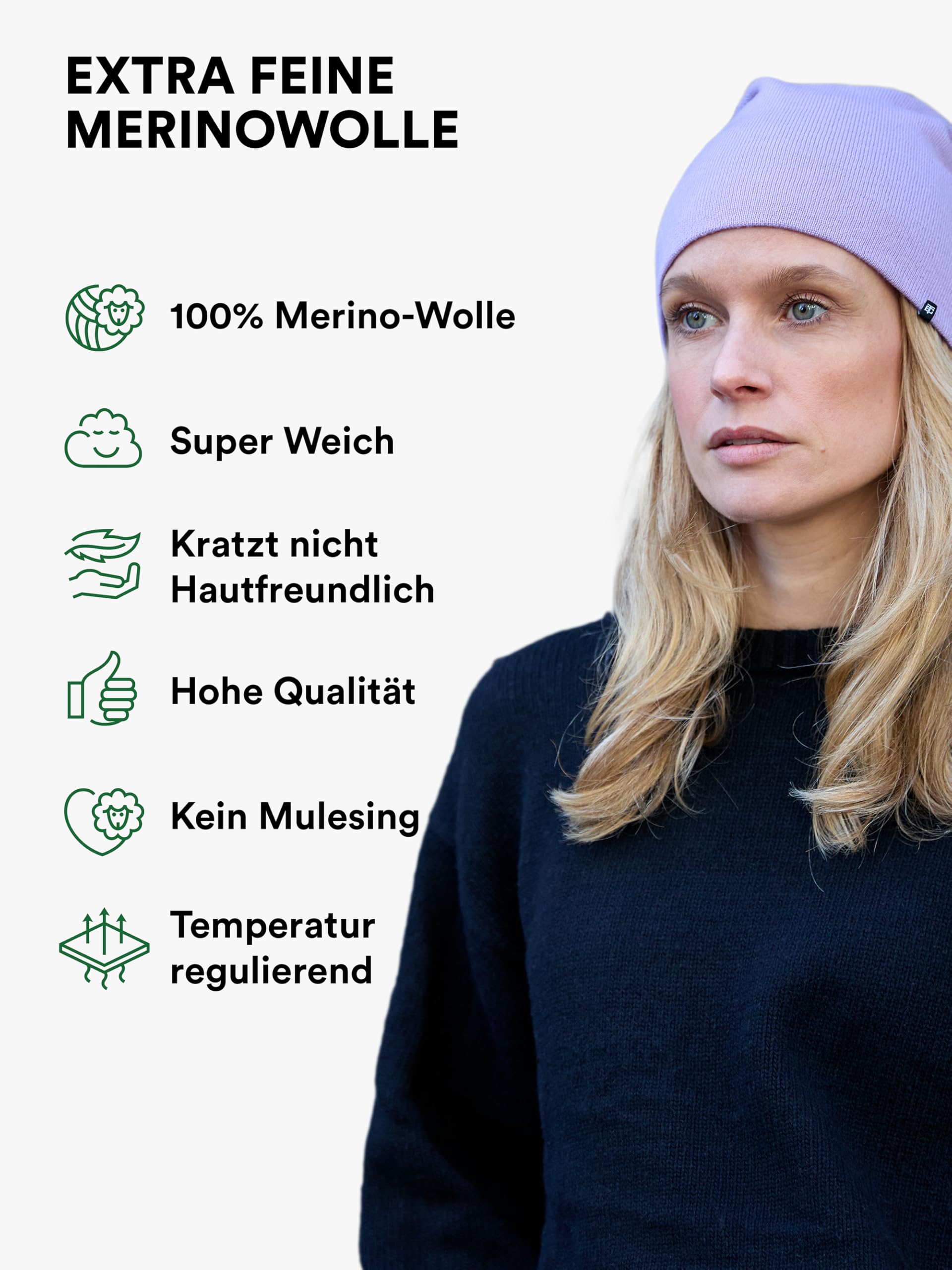 Enter the Complex® Bonnet Chapeau Hiver, Femme et Homme, Unisexe, Beanie en 100% Laine Merinos