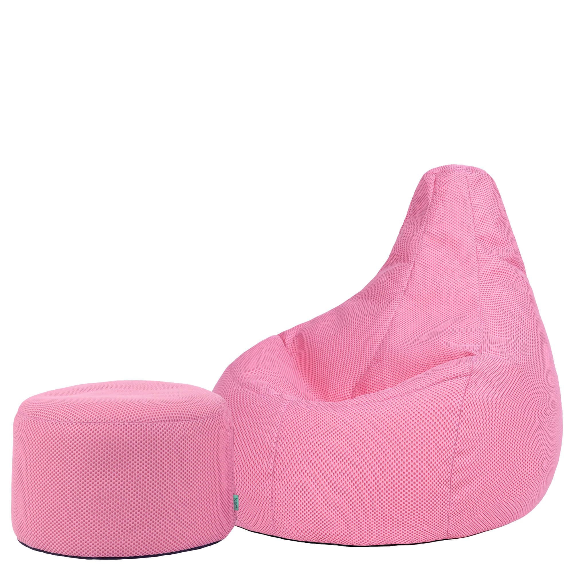ICON - Recliner Bean Bag & Footstool - Extra Large - Pink
