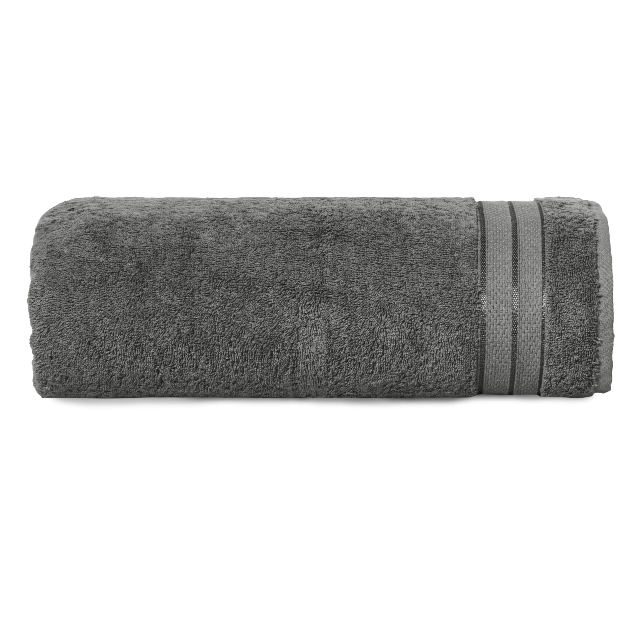 Elegant Comfort Three Line Popcorn Towel Set for Bathroom 35 x 70 inches,Premium Hotel Quality 1-PACK Jumbo Towels, 100% Turkish Cotton, Soft and Durable, Quick Dry and Highly Absorbent, Charcoal Gray