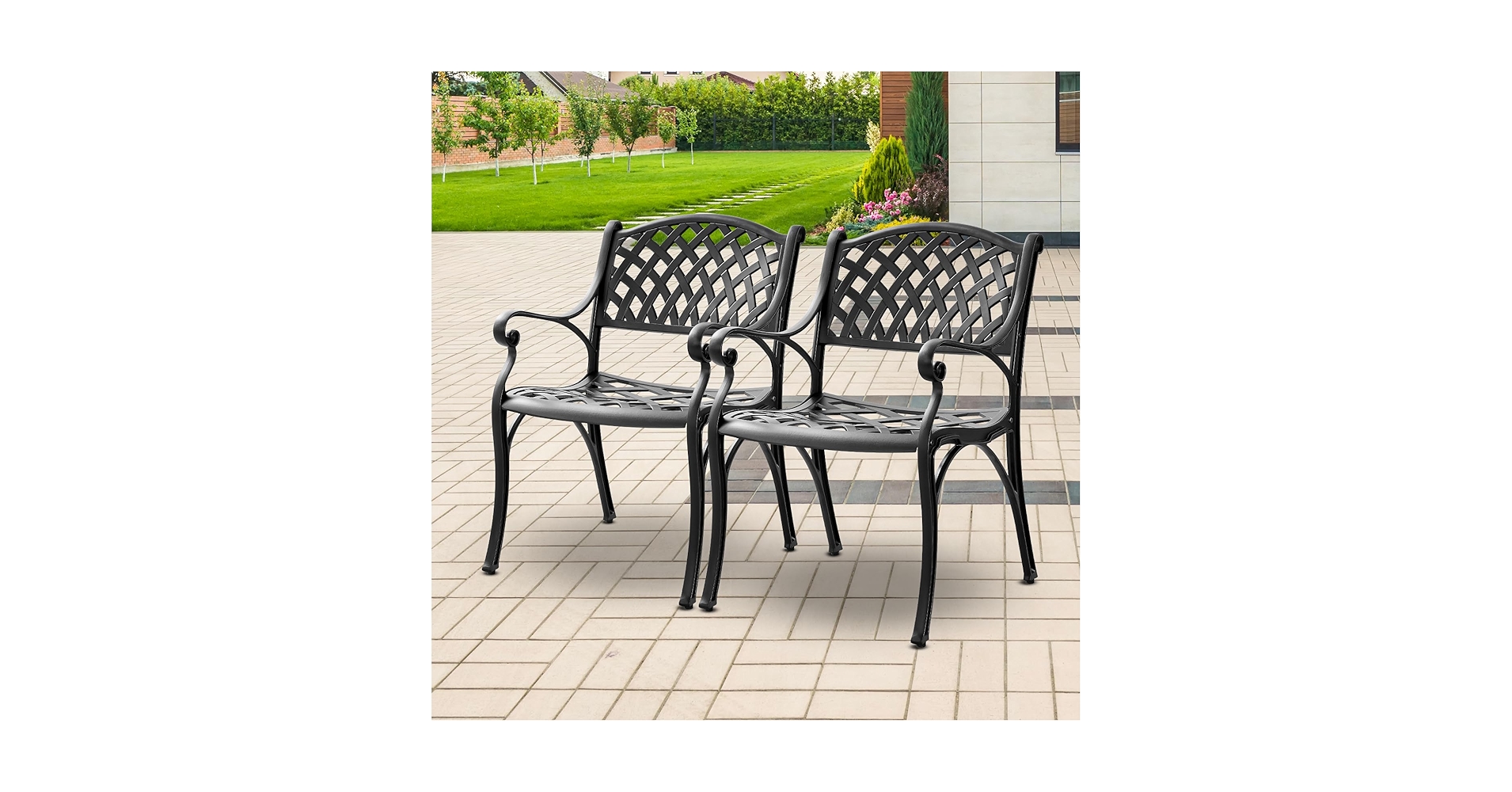 Amazon.com: PATIO-IN Cast Aluminum Patio Chairs Outdoor