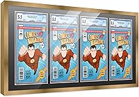 Vista 130 de Poster Palooza Marco de cómic con paspartú para 2 cómics CGC, CBCS o PGX Graded Comics – Marco de cómic negro para cómics de 8.125 x 13 pulgadas