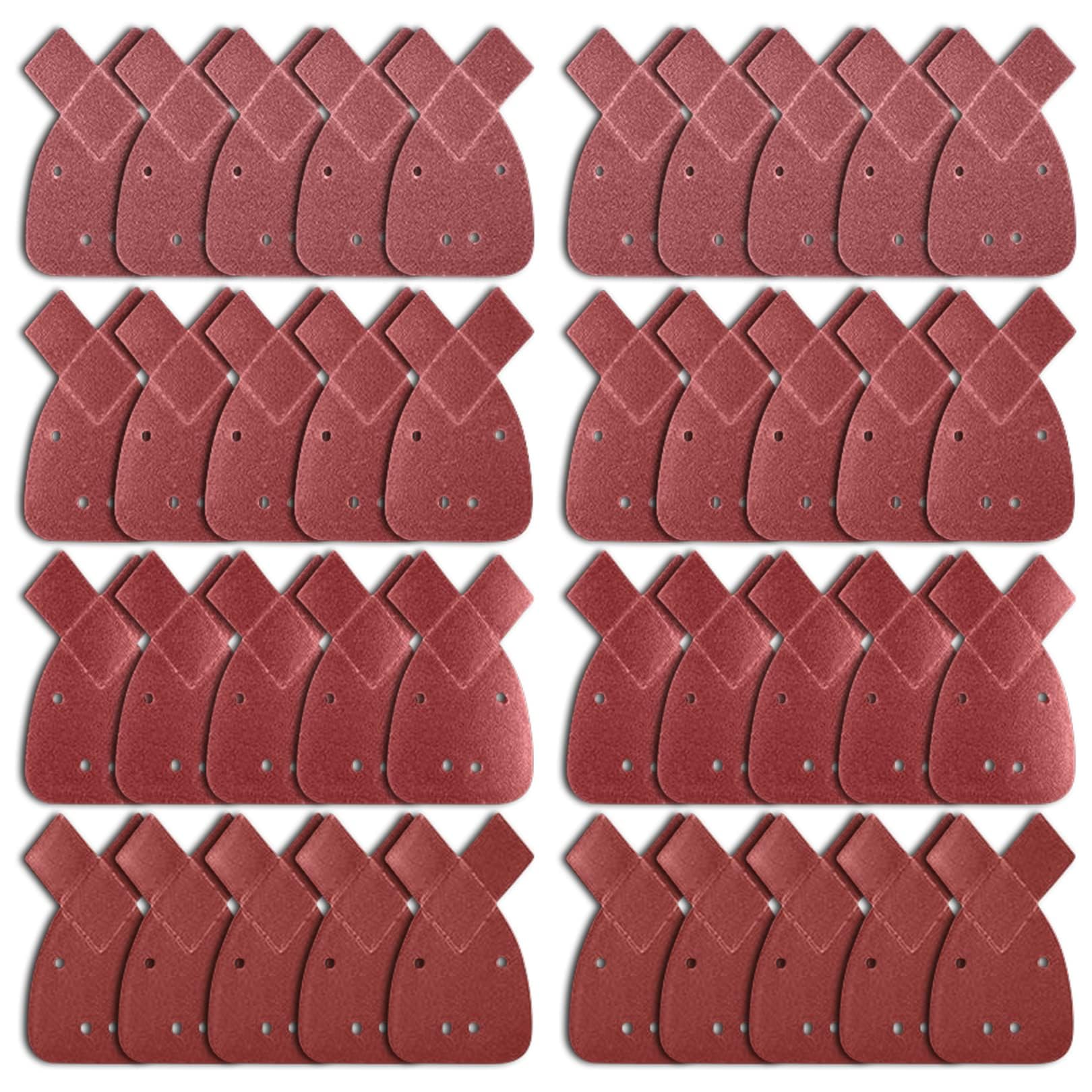 40pcs Black and Decker Mouse Sander Pads, Sanding Pads for Mouse Sander, Mouse Sanding Sheets with Extra 2 Tips for Replacement Assorted 40/60/ 80/120 Grits to Fit Black and Decker Detail Palm Sander