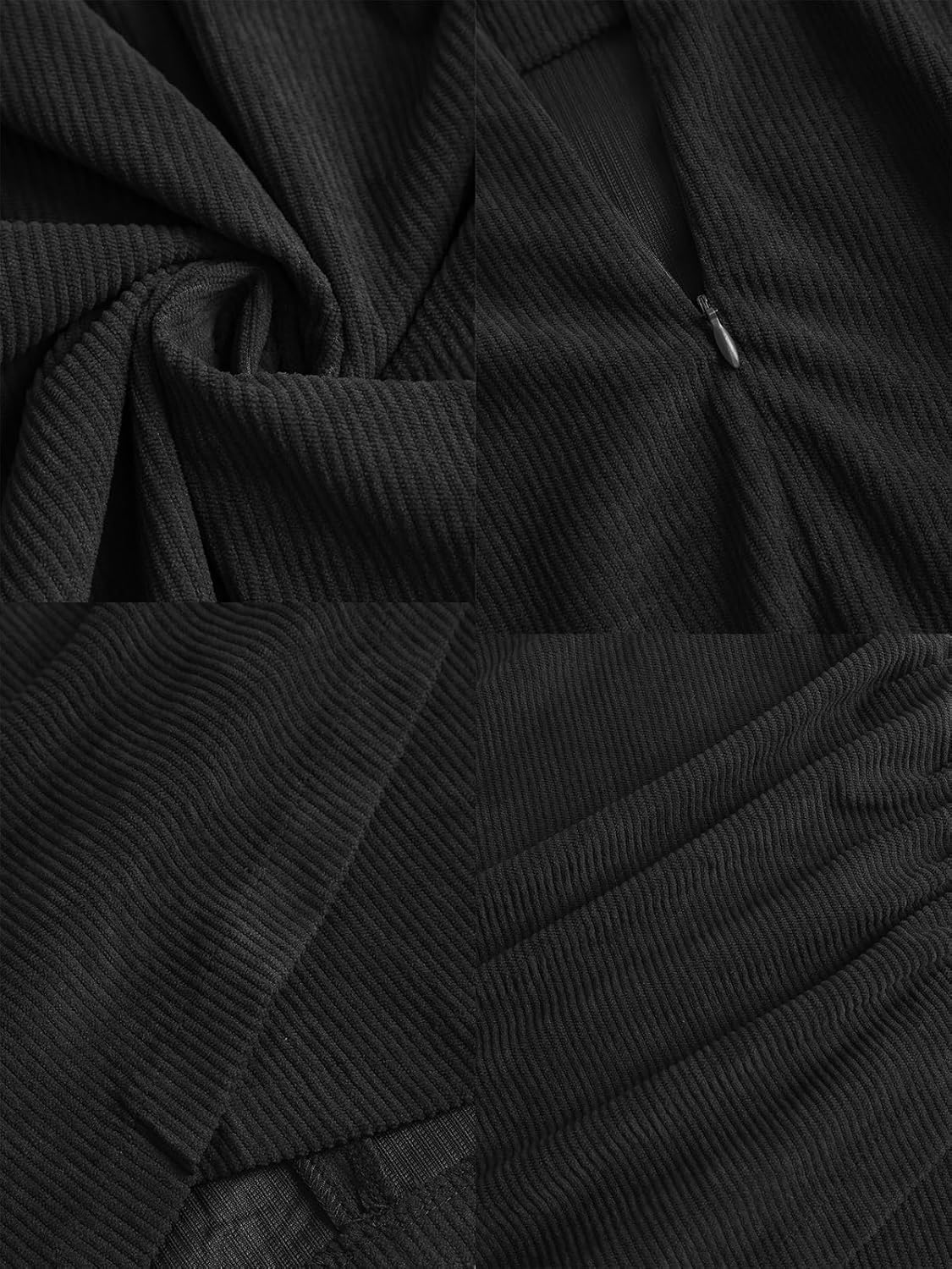 Mini Skirt for Women Bodycon Ruched Tulip Elastic High Waist Skirt Corduroy Wrap Asymmetrical Sexy Short Skirts - Image 7