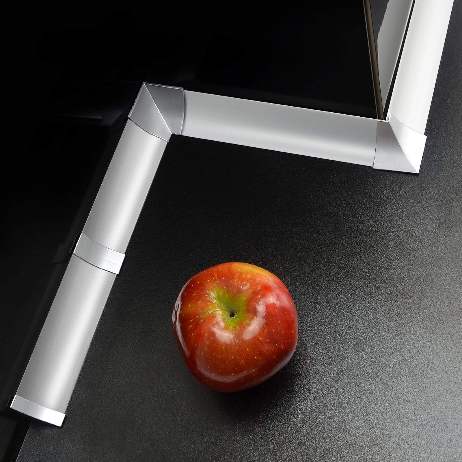 DQ-PP Baguette d'angle 1,5 m, en aluminium, 23 x 23 mm, avec vis gratuites, pour plan de travail, cuisine, finition murale, barres de table