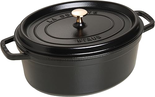 Staub Horno holandés ovalado de 8.5 cuartos de galón, color negro mate