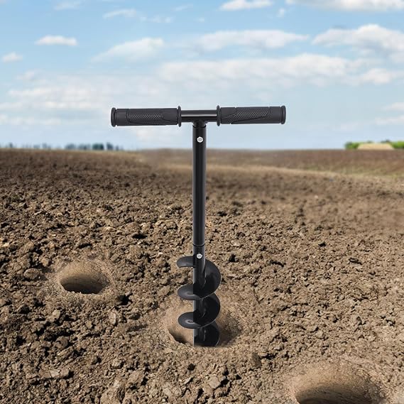 Manual Post Hole Digger, Garden Earth Auger Set Hand Drill Earth Auger Drill Fence Post Auger Post Hole Digger Tools, Garden Auger Spiral Drill
