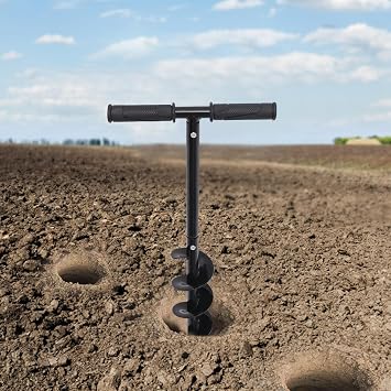 Manual Post Hole Digger, Garden Earth Auger Set Hand Drill Earth Auger Drill Fence Post Auger Post Hole Digger Tools, Garden Auger Spiral Drill