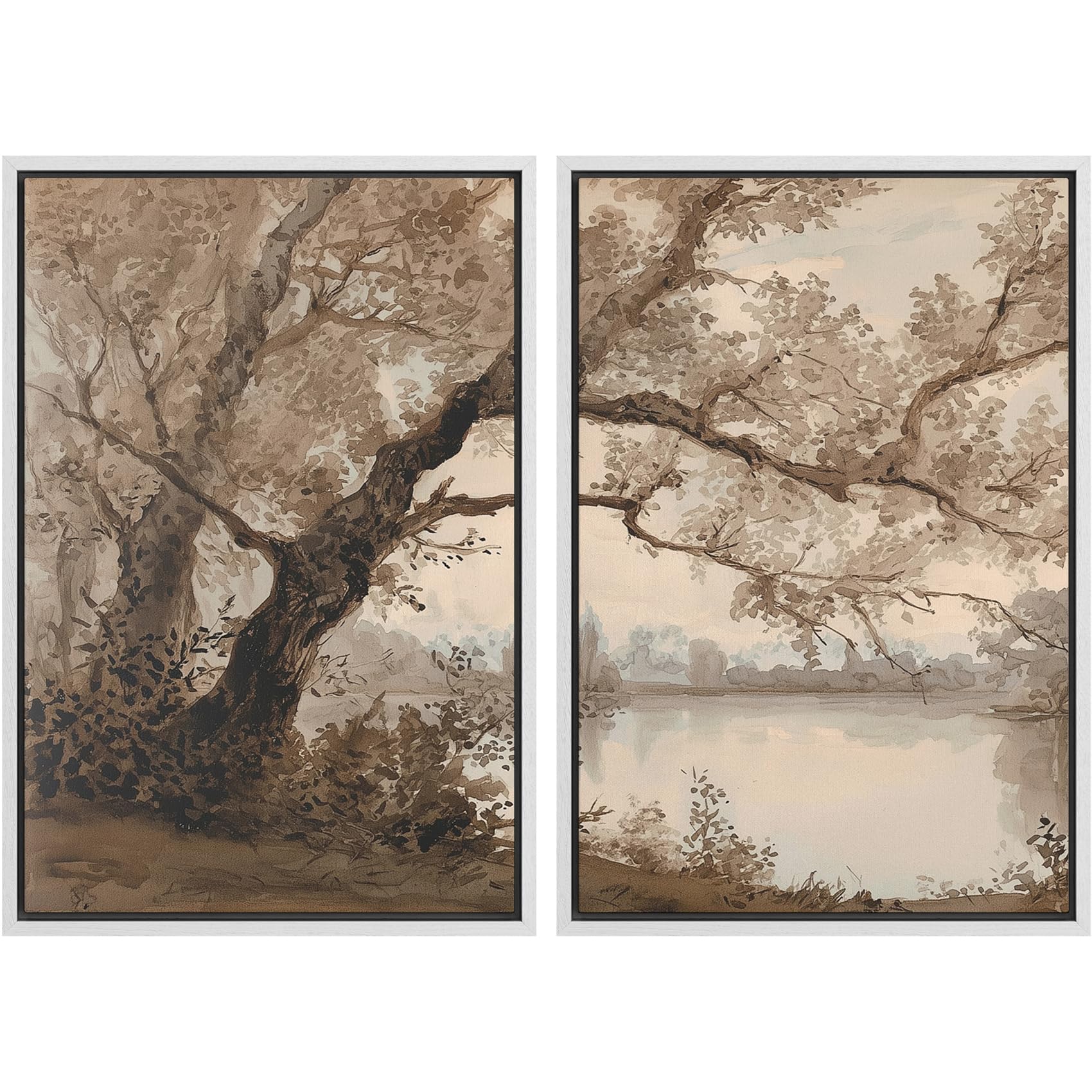 MUDECOR Framed Canvas Print Wall Art Monochromatic Gradient Abstract Minimalist Gray Illustrations Modern Art Decorative Bohemian Colorful Chic for Living Room, Bedroom, Office - 16"x24"x2 Black — view 63