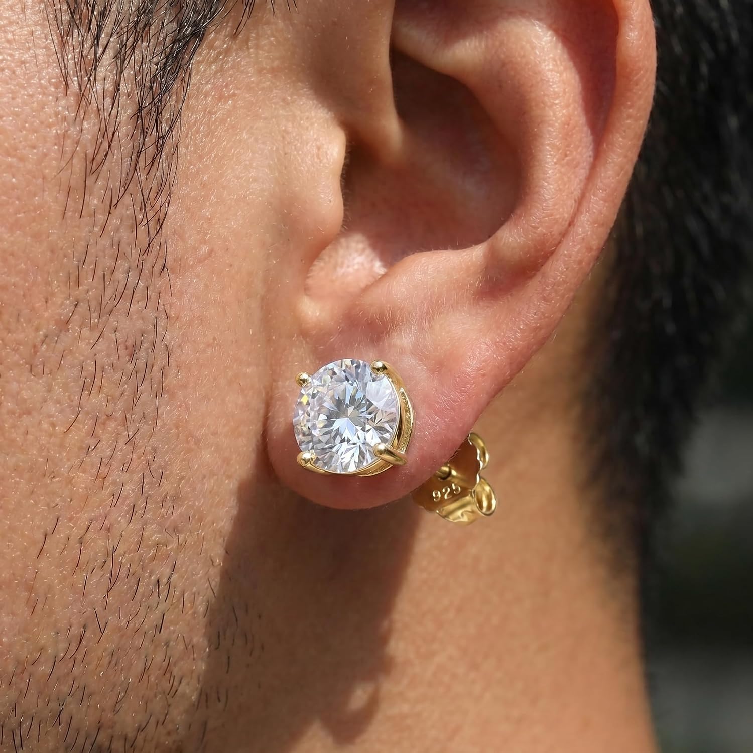 Moissanite Stud Earrings for Women and Men S925 Sterling Silver jewelry