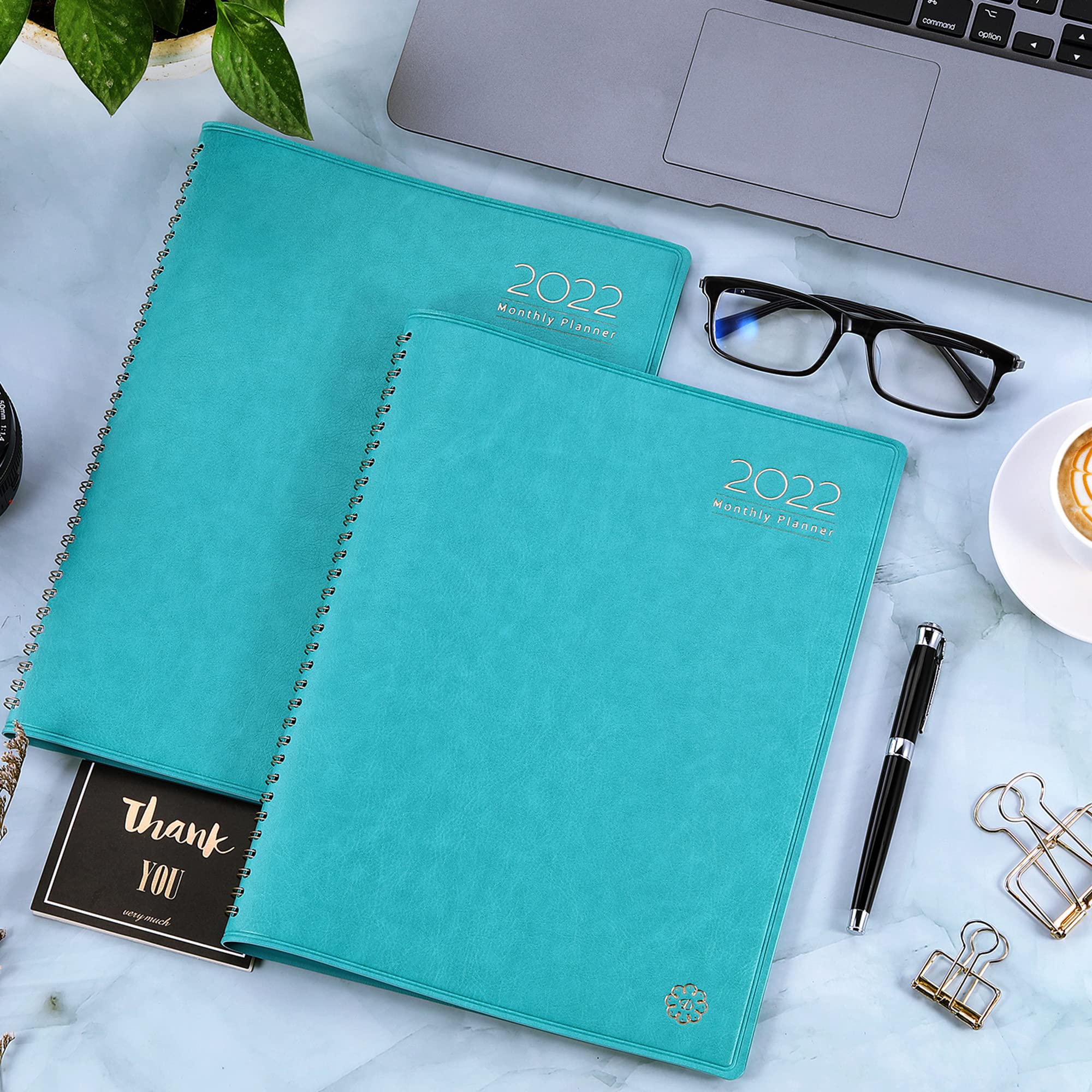 2022 Monthly Planner/Calendar Monthly Planner 2022 with Tabs, Leather Calendar Planners, Twin