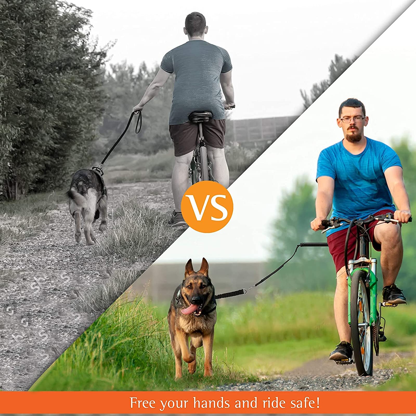 Guinzaglio per Bicicletta per Cani Guinzagli Mani Libere per Cani Guinzaglio per Cani per Biciclette Guinzaglio per Addestramento per Animali Domestici Guinzaglio da Jogging per Cani