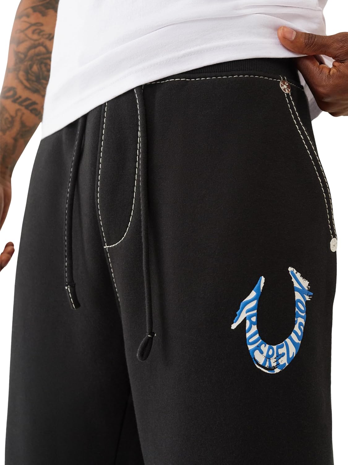 True Religion Men's HS Paint Baggy Big T Sweatpants