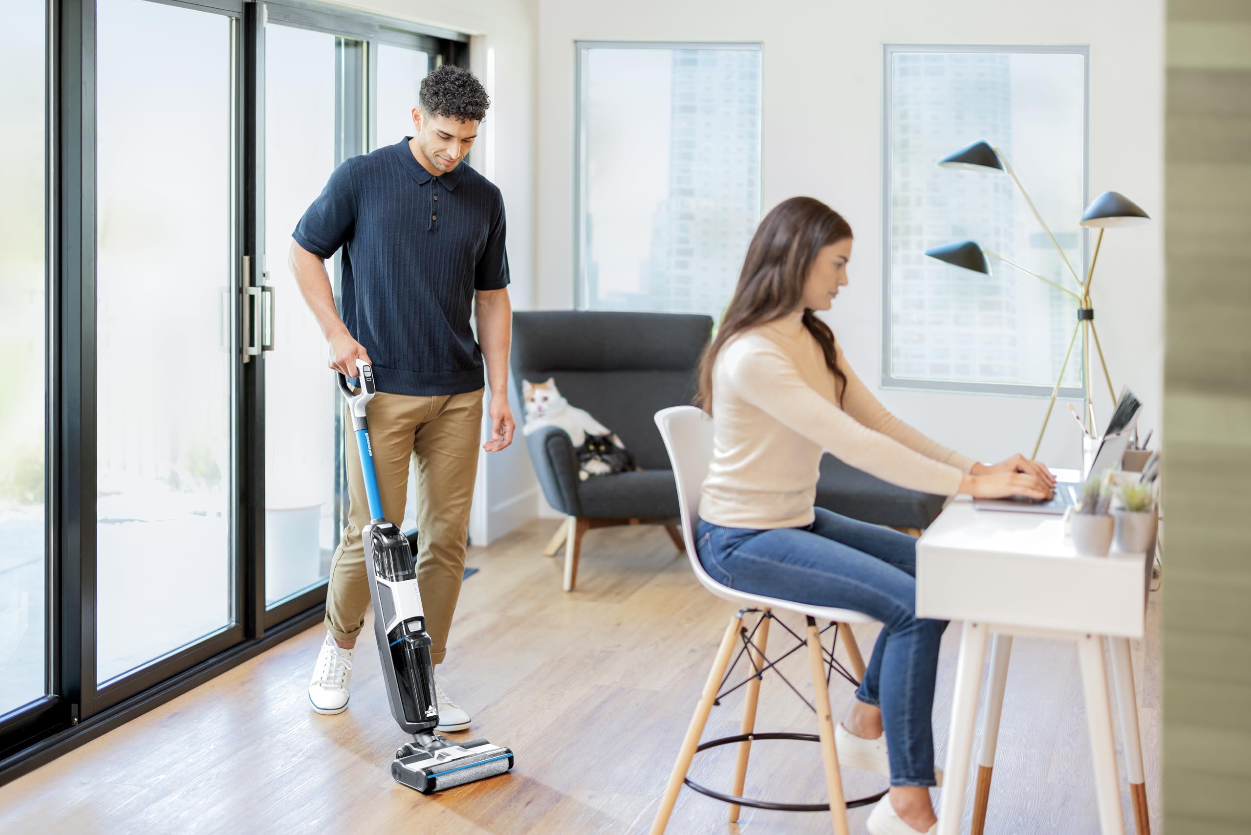 Bissell CrossWave HF3, Aspirapolvere Senza Fili, Aspira e Lava Insieme, Scopa Elettrica Leggero, 25 Minuti di Autonomia, Lavasciuga Pavimenti, Lavapavimenti Potente, Solo per Pavimenti Duri, 3598N