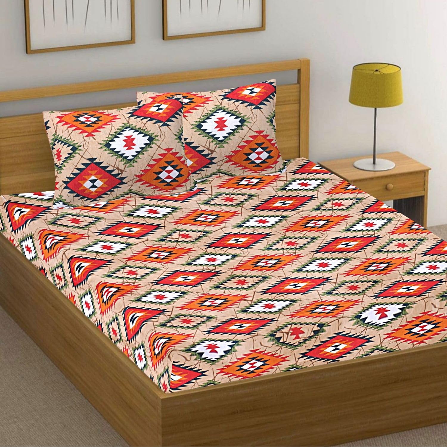 Hashcart Stylish and Super Soft 100% Pure Cotton Double Bed Sheet with 2 Pillow Covers (B0C7H2GGYV) Amazon Price History, Amazon Price Tracker