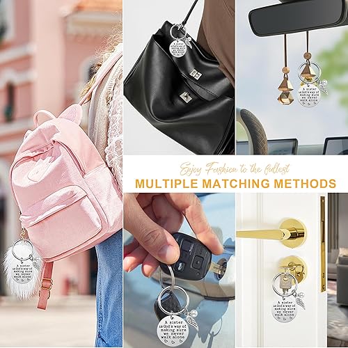 Miniatura 4 de Regalo para hermanas llavero con texto en inglés A Sister is God's Way of Making Sure We Never Walk Alone (Una hermana es la manera de asegurarse de