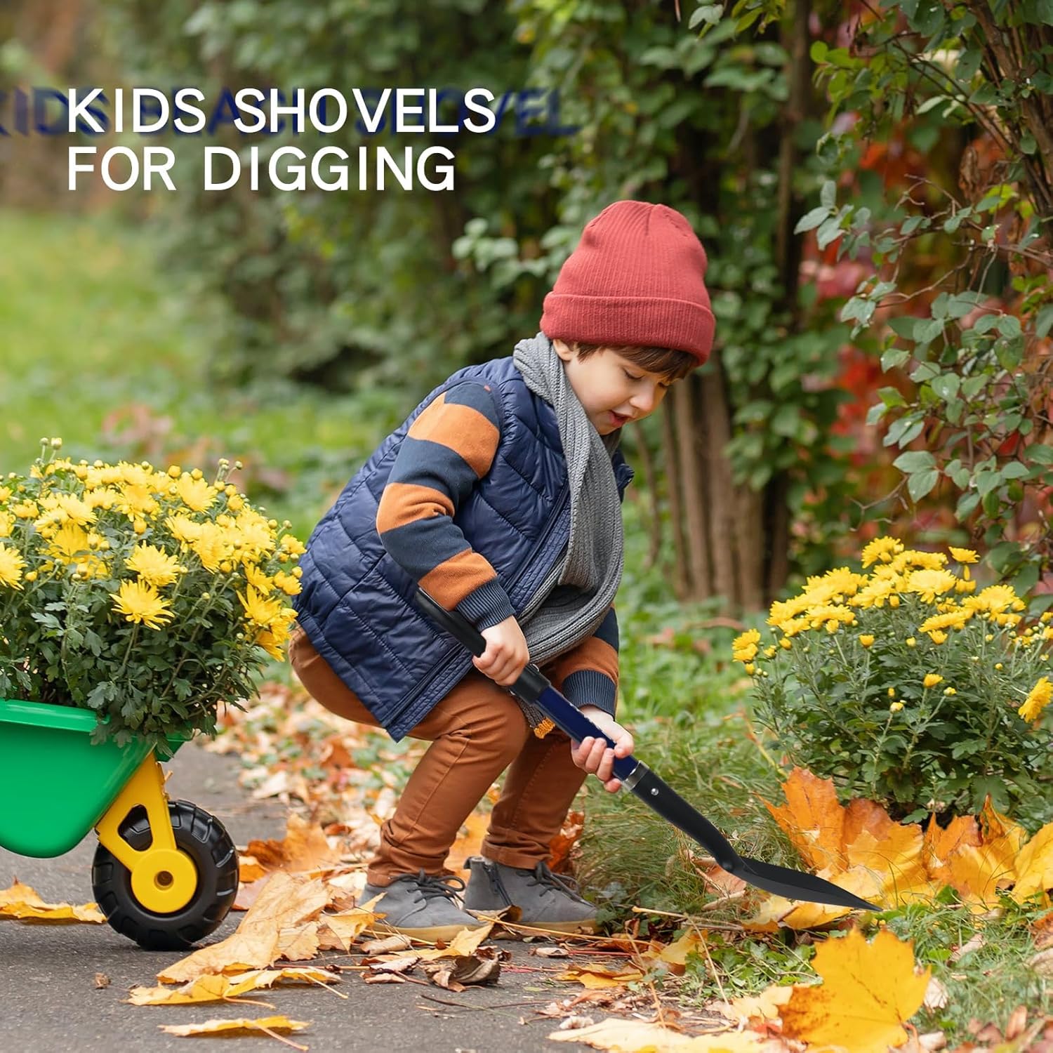 Condition photo showing New/Like New for wiker kids shovel,small shovels for digging,beach shovels for kids heavy duty,28 inches,short shovel,metal+fiberglass,blue