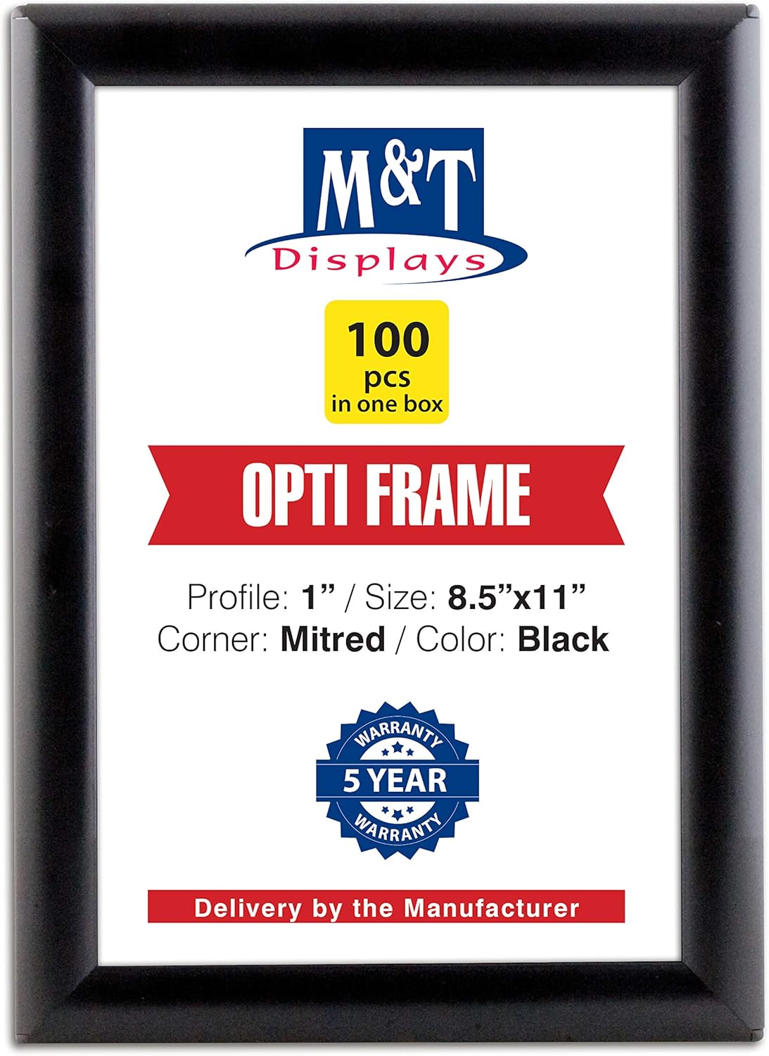 Amazon.com - M&T Displays Opti Snap Poster Frame 8.5x11 Inch Black 1 ...