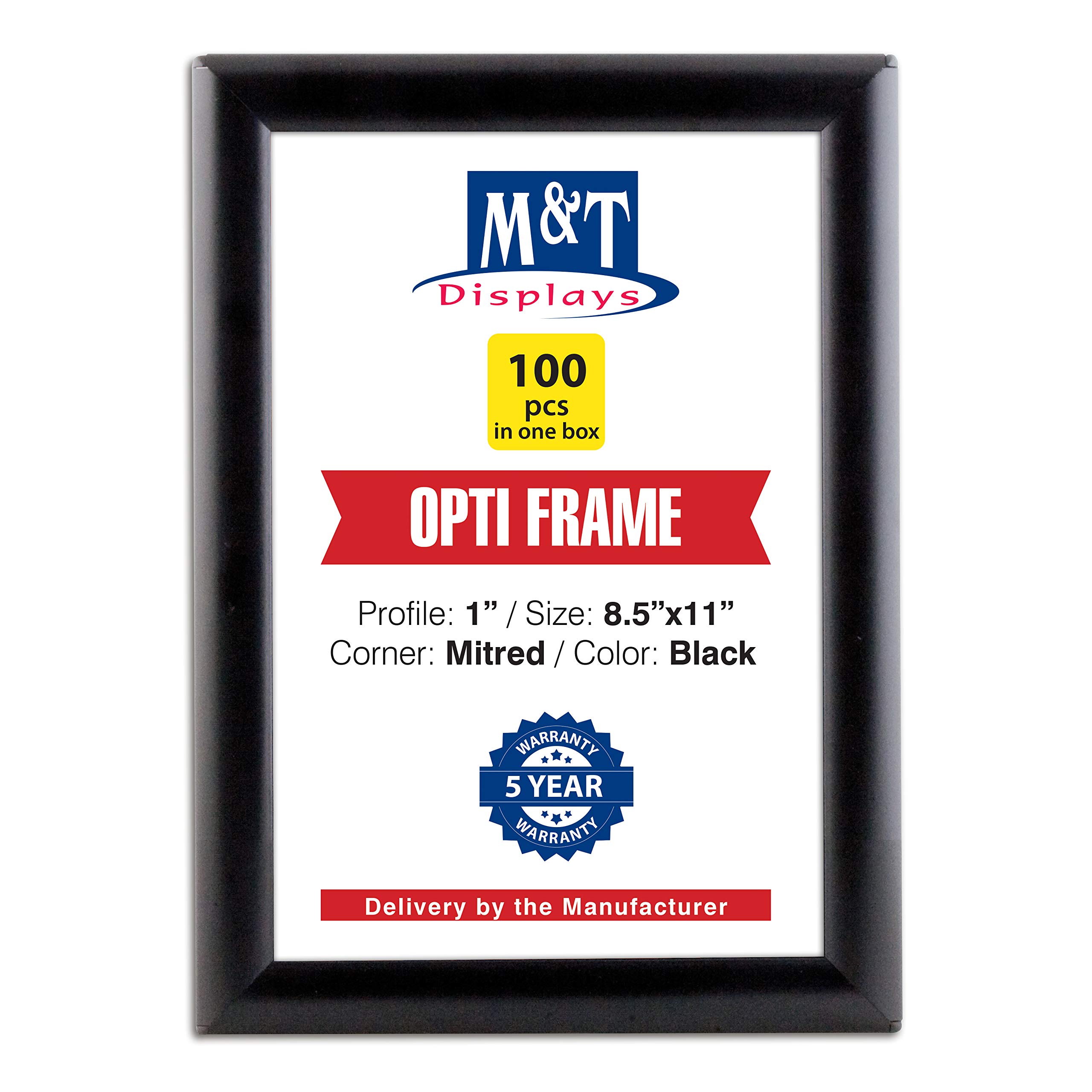 Amazon.com - M&T Displays Opti Snap Poster Frame 8.5x11 Inch Black 1 ...