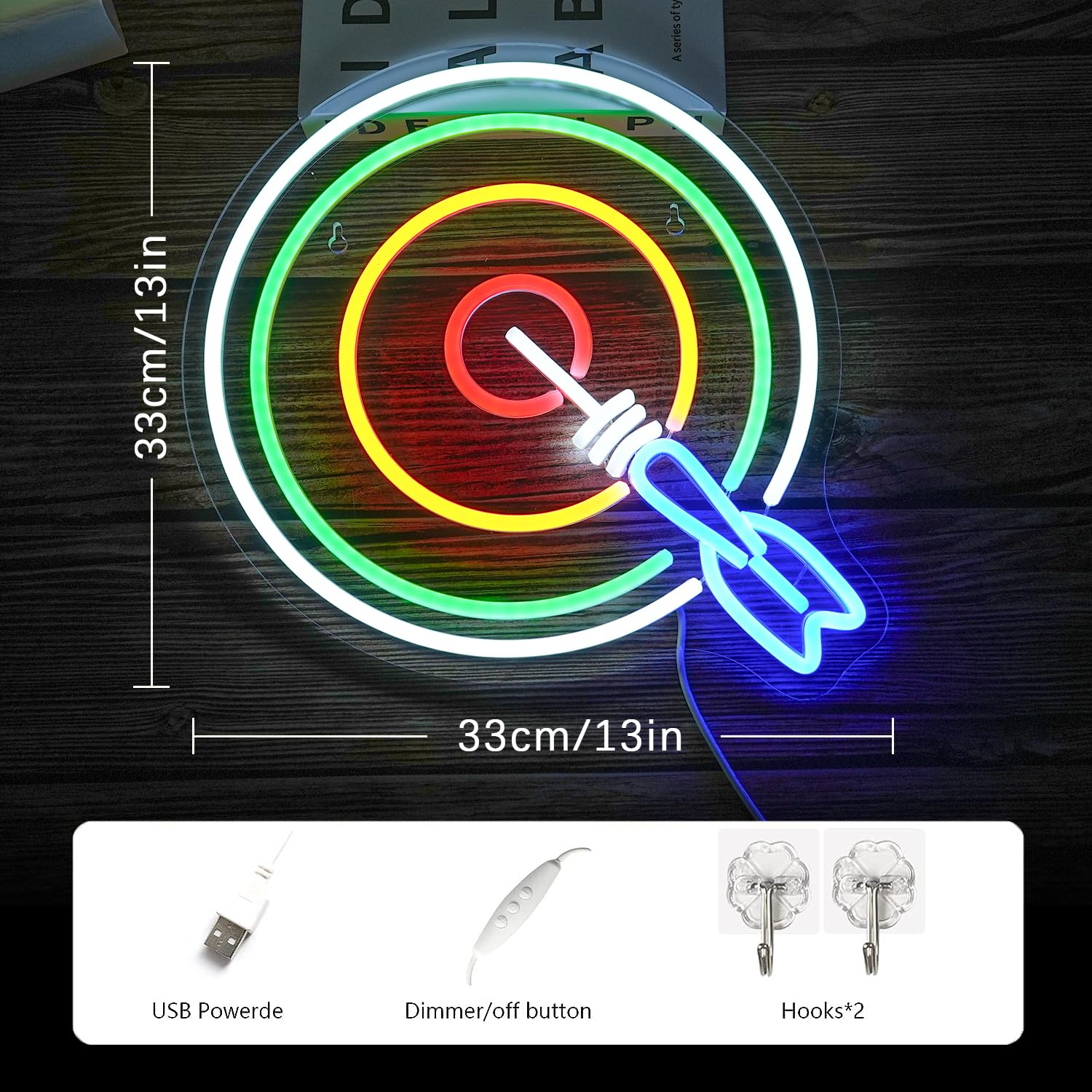 Amazon.co.jp: LMSIGNLY ダーツボード ダーツネオンサイン ダーツ