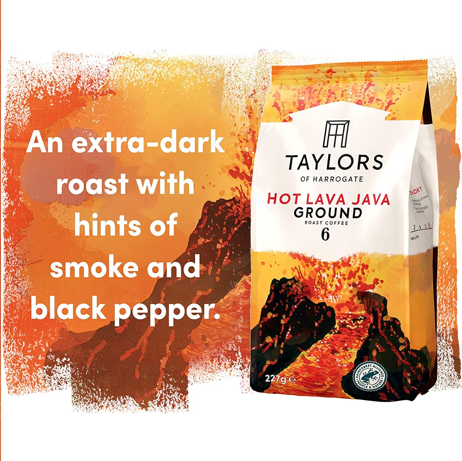Taylors of Harrogate Hot Lava Java gemahlener Kaffee, 227 g, 6 Stück