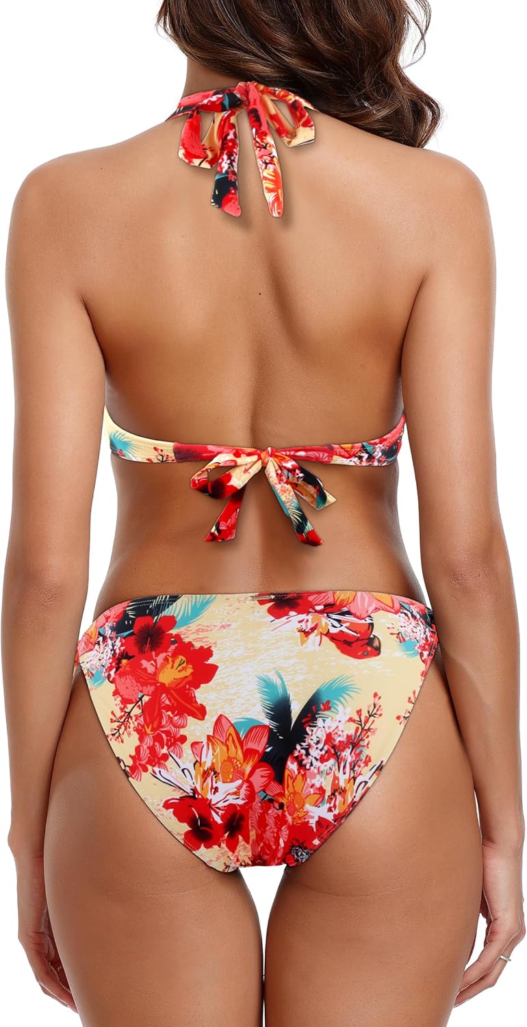 Colloyes Women's Two Piece Bikini Sets Push Up Halter Bikini Bathing Suit Adjustable 2 Piece Swimsuit - Image 5